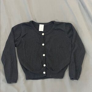 Carters Sparkle Black Button-Up Cardigan